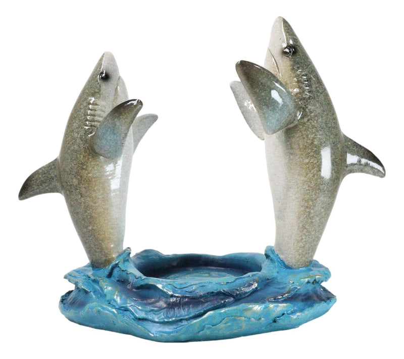 Ocean Marine Byron Bay Twin Great White Sharks Rising Above Water Wine Holder