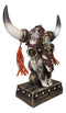 Rustic Western Cow Skull Turquoise Diamond Scrollwork Tassels Trophy Figurine