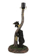 Rustic Black Mother Bear Playing With Cub Hanging On Tree Branch Table Lamp