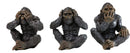Forest Mythical See Hear Speak No Evil Sasquatch Big Foot Cryptid Apes Figurines