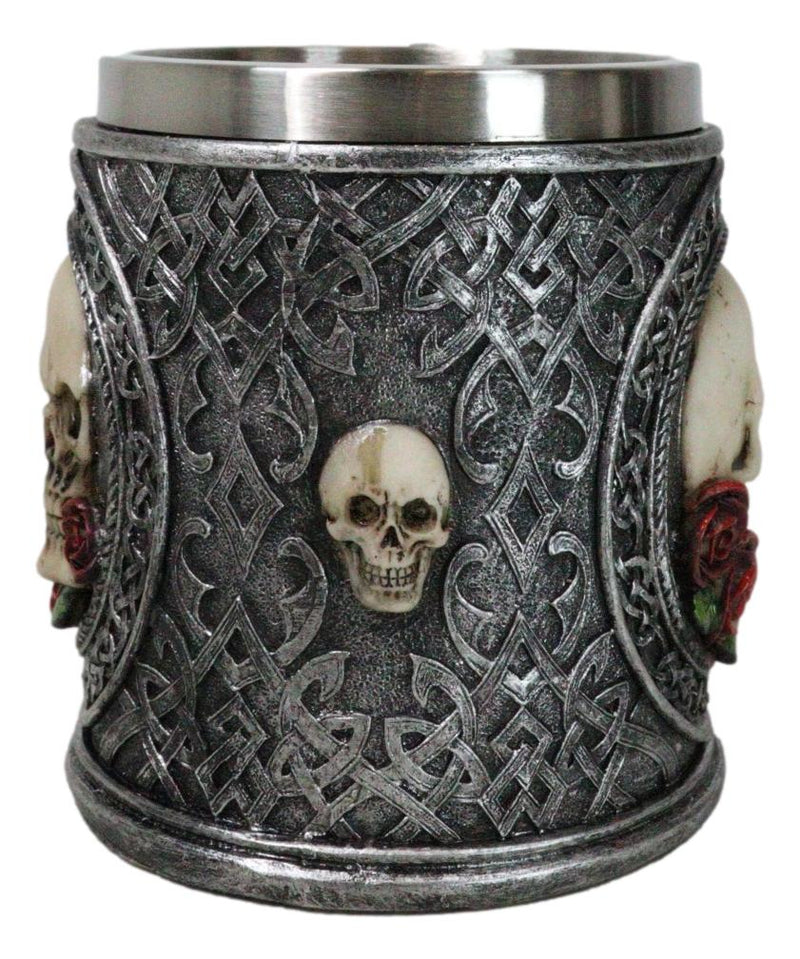 Love Never Dies Day Of The Dead Gothic Sugar Skull With Rose Flowers Coffee Mug