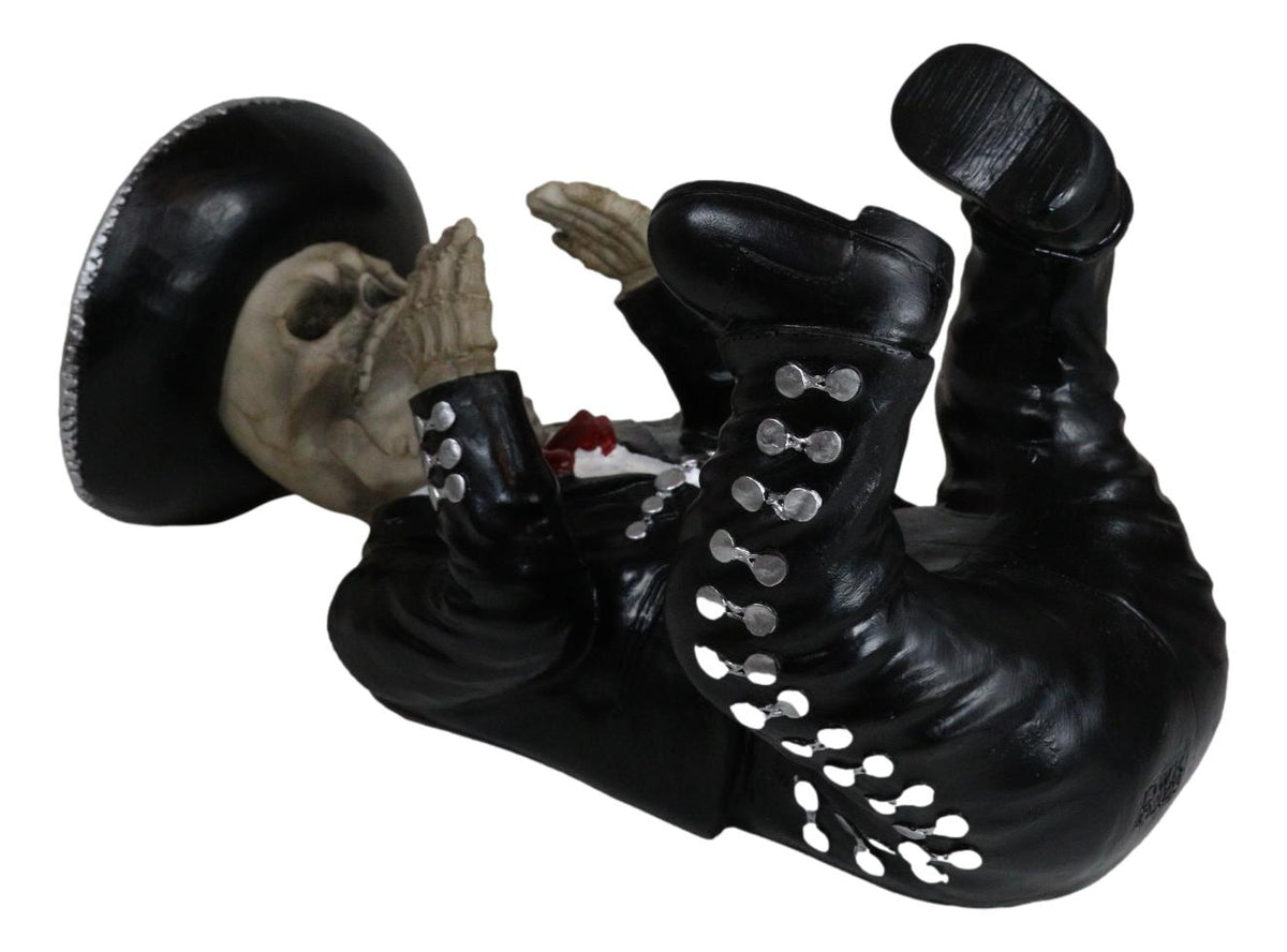 Ebros Gift Traditional Day of The Dead Skeleton Mariachi Wine Holder Figurine 11.25" Long