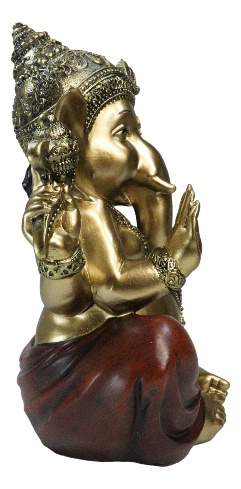 Vastu Hindu Elephant God Ganesha Ceremonial Ganapati Seated Figurine 10"H