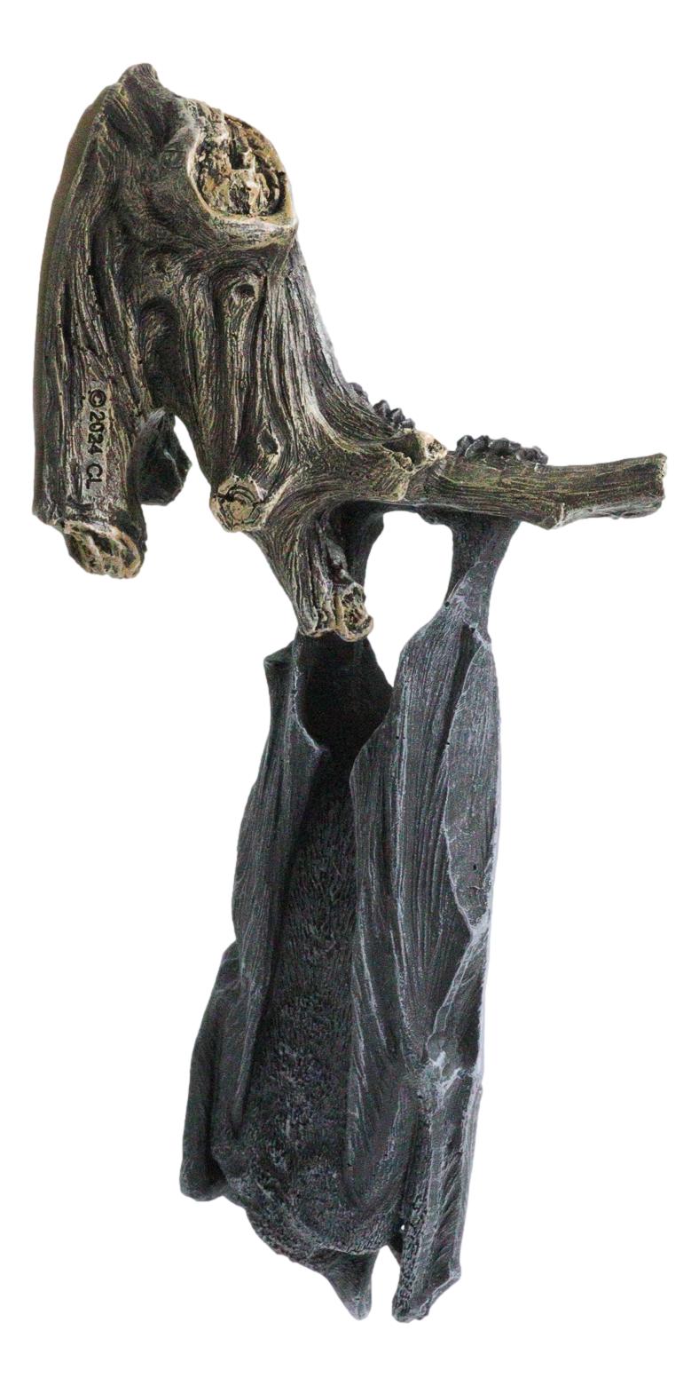 Nocturnal Sleeping Bat Wrapped In Wings On Tree Branch Wall Decor Figurine