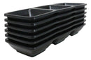 Pack Of 6 Black Silk Melamine 3 Partition Condiment Sauce Dipping Bowl or Dishes