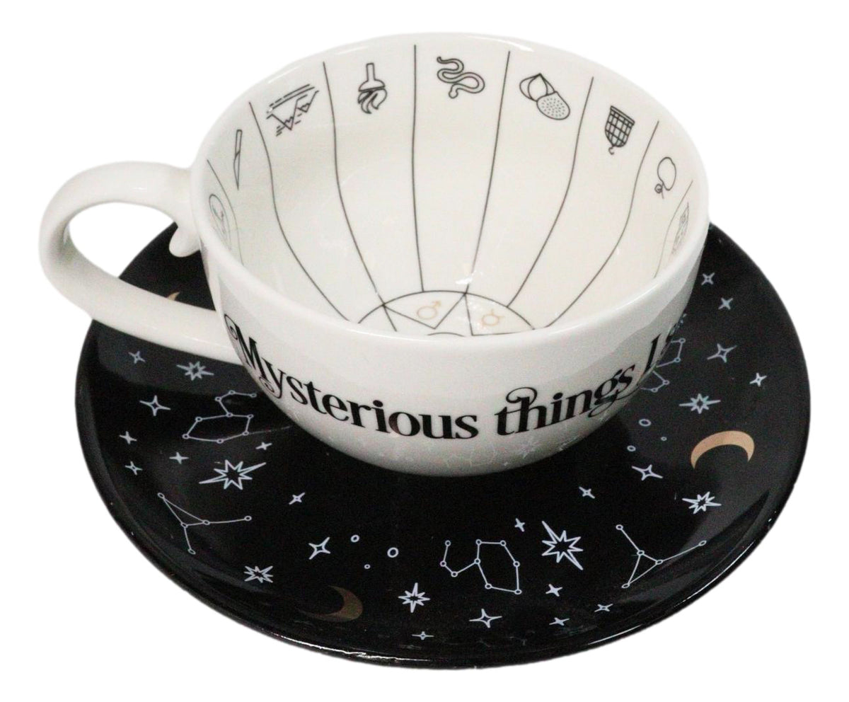 Ebros Fortune Telling Tea Cup and Saucer Set Bone China Tasseography