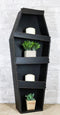 Gothic Graveyard Light Duty Black Coffin Casket Cabinet Shelving Wall Shelf 30'H