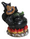 Wiccan Witch Hats Trio Kitten Cats Sitting In Triple Moon Fire Cauldron Figurine