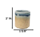 Set of 4 Artistic Blue River Sand Ao Nagashi Porcelain 1.25oz Ochoko Yuzu Cups