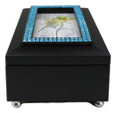 March Aquamarine Birthstone Happiness And Respect Black Musical Trinket Box