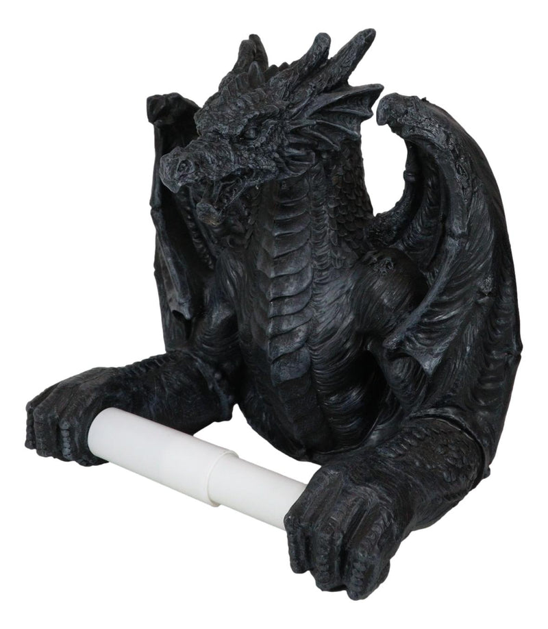 Saurian Servant Mythical Gothic Serpentine Dragon Toilet Paper Holder 9"H