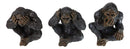 Forest Mythical See Hear Speak No Evil Sasquatch Big Foot Cryptid Apes Figurines