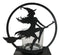 Wicca Grand High Witch Riding On Broomstick Coated Metal Votive Candle Holder