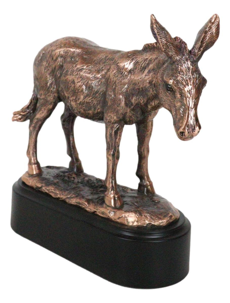 Rustic Western Farmhouse Ass Donkey Mule Electroplated Bronze Resin Figurine
