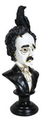 Gothic Day of The Dead Edgar Allan Poe Bust With Quoth The Raven Crow Figurine