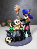 Day Of The Dead Bewitching Kitchen Skeleton Witch Raven Potion Cauldron Figurine