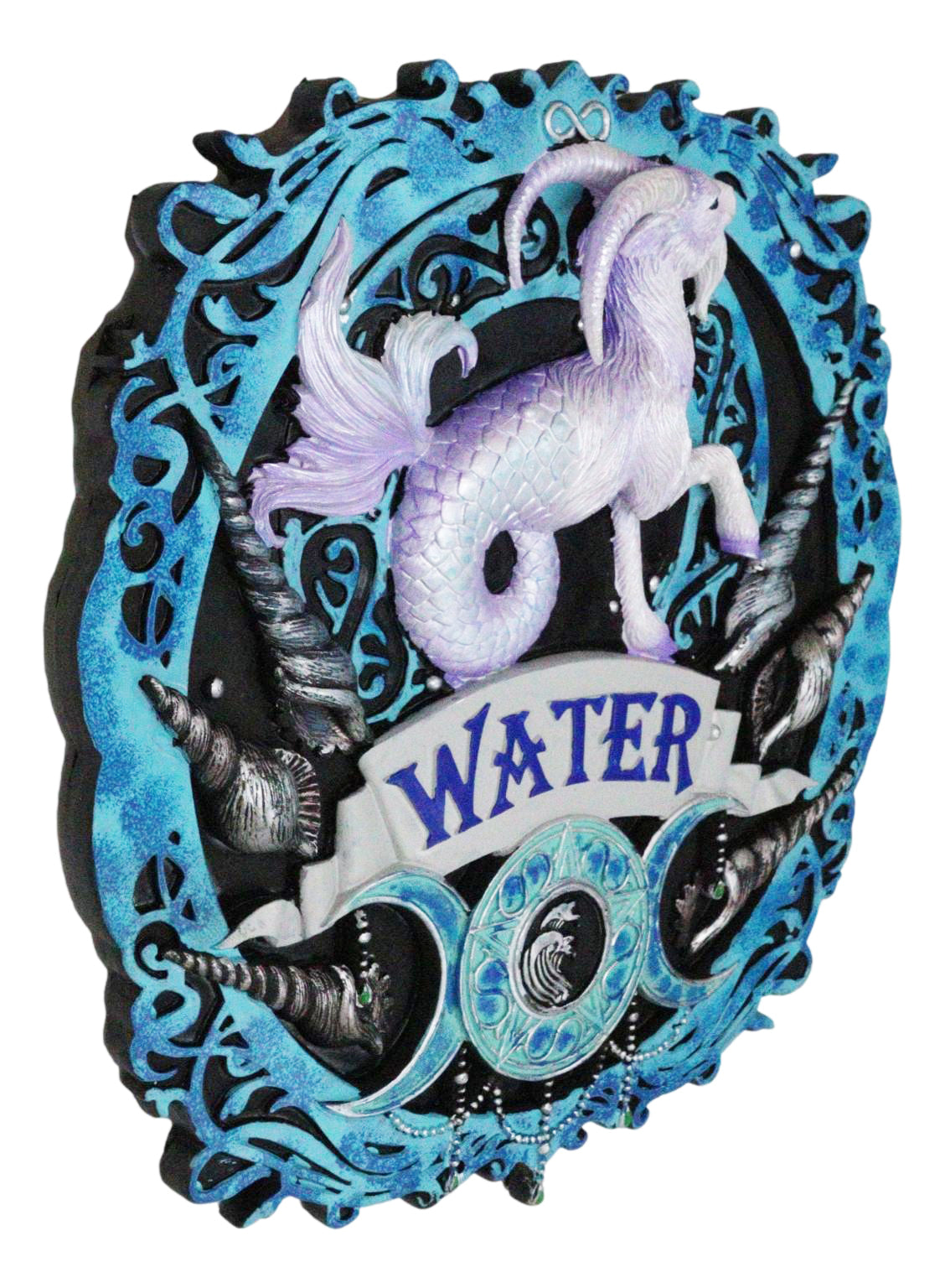 Elemental Water Nation Capricorn Ram Dragon Triple Moon Symbol Wall Decor