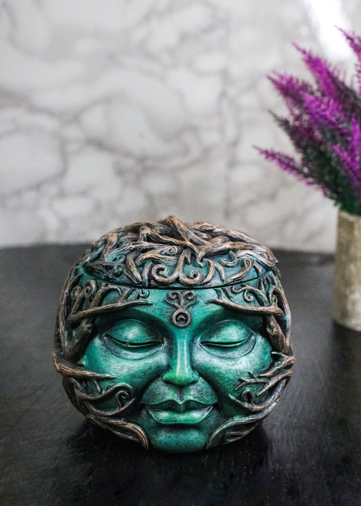 Wiccan Gaia Earth Goddess Mother Nature Keepsake Trinket Box Figurine