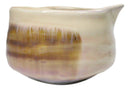 Cream Brown Brushstroke Ceramic Japanese Matcha Green Tea Bowl Whisk & Scoop Set