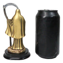 Gold Robe Santa Muerte With Scythe Patroness Of Wealth Decorative Figurine 5"H