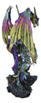 Large Hyperion Rainbow Armored Dragon With Excalibur Sword Letter Opener Decor