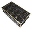 Realistic Faux Turtle Shell Print With Gold Trim Large Jewelry Trinket Box 10"L