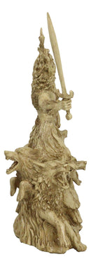 Wiccan Celtic Horned God Of Fertility Cernunnos With Sword Cobra Foxes Figurine