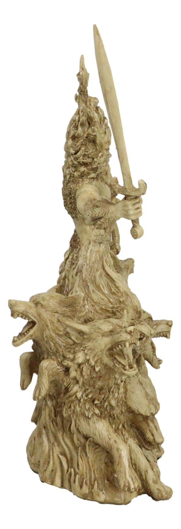 Wiccan Celtic Horned God Of Fertility Cernunnos With Sword Cobra Foxes Figurine