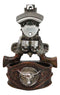 Western Cowboy 2 Gun Pistols Silver Texas Longhorn Concho Wall Bottle Cap Opener