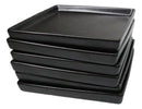 Pack Of 6 Kokuyo Black Ceramic Square Appetizer Salad Plates With Lip 6.25"L