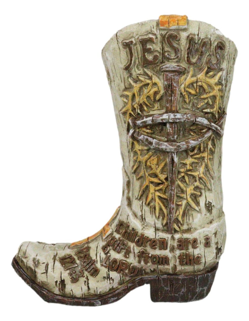 Western Spike Nail Ichthys Fish Crown Of Thorns Jesus Cowboy Boot Money Bank