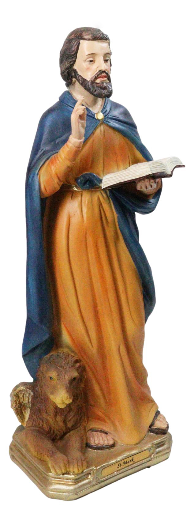 Christian Apostle Of Jesus Saint Mark The Evangelist with Lion Figurine 8"H