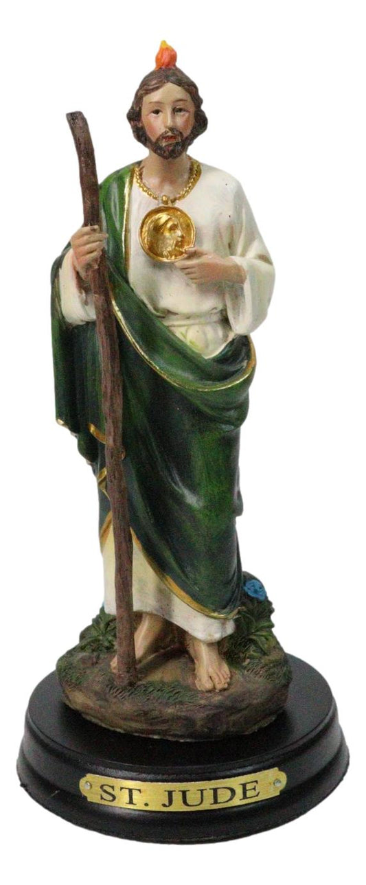 Saint Jude Thaddeus The Apostle With Holy Spirit Fire Figurine With Base 5.5"H