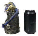 Blue Dragon On Faux Geode Crystal Mountain LED Backflow Incense Burner Figurine