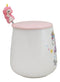 White Whimsical Crowned Unicorn Rainbow Shooting Star Mug With Spoon And Lid