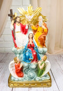 Catholic Holy Trinity Father Son and Holy Spirit with Mary and Angels Figurine