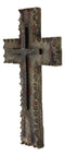 10"H Rustic Western Chiseled And Chipped Faux Wood Layered Wall Cross Crucifix