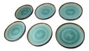 Pack Of 6 Green Midori Kannyu Large Round Dinner Plates With Lip Edge 10" D