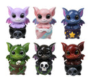 Set Of 6 Potion Pals Small Baby Wyrmling Dragon Imp In Cauldron Figurines