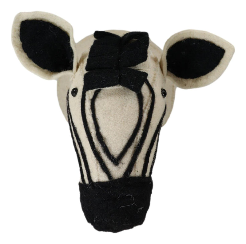 Adorable Animal Safari Zebra Horse Head Whimsical Soft Plush Doll Wall Decor