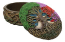 Celtic Sacred Tree of Life Yggdrasil With Dendritic Roots Round Trinket Box 5"