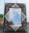 Rustic Western Turquoise Gems Silver Nails Faux Leather 5X7 Picture Photo Frame