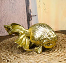 Pack of 2 Nautical Marine Goldfishes Gold Fish Sculptures In Gold Leaf Finish