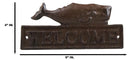Cast Iron Nautical Ocean Sperm Whale Welcome Sign Decorative Wall Door Plaque