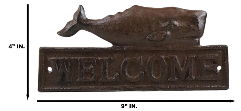 Cast Iron Nautical Ocean Sperm Whale Welcome Sign Decorative Wall Door Plaque
