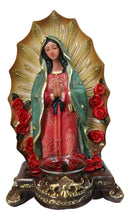 Our Blessed Mother Mary Lady of Guadalupe With Roses Candleholder Figurine 11"H