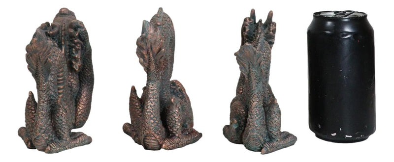 Set of 3 See Hear Speak No Evil Oriental Shen Long Celestial Dragons Figurines