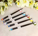 5 Pairs Of Fuji Mountain Miniature Ceramic Rests With Wooden Chopsticks Set