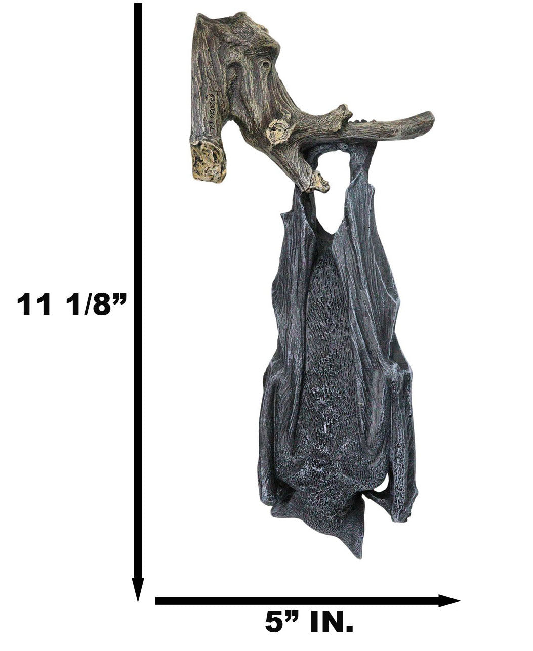 Nocturnal Sleeping Bat Wrapped In Wings On Tree Branch Wall Decor Figurine
