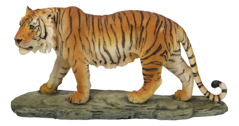 Jungle Apex Predator Prowling Fierce Orange Bengal Tiger Figurine 11.25"L